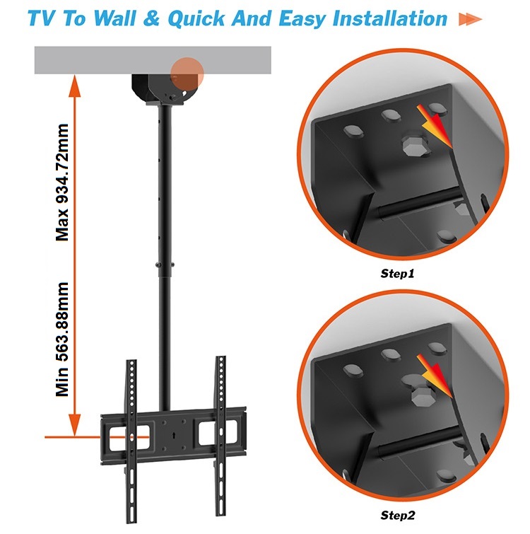 TV Ceiling Wall Mount Bracket, Full Motion Cantilever Bracket 26-55 inches. NEW