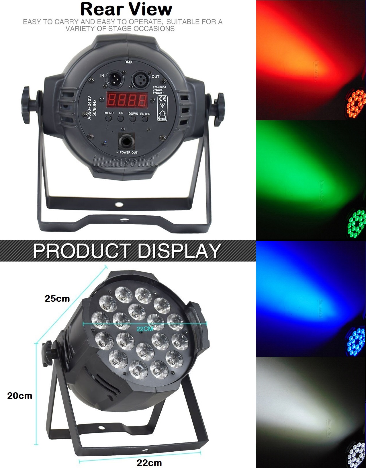 Professional Disco Stage DJ Party Wash LED Light DMX512 PARCAN 6in1 RGBWA-UV.NEW