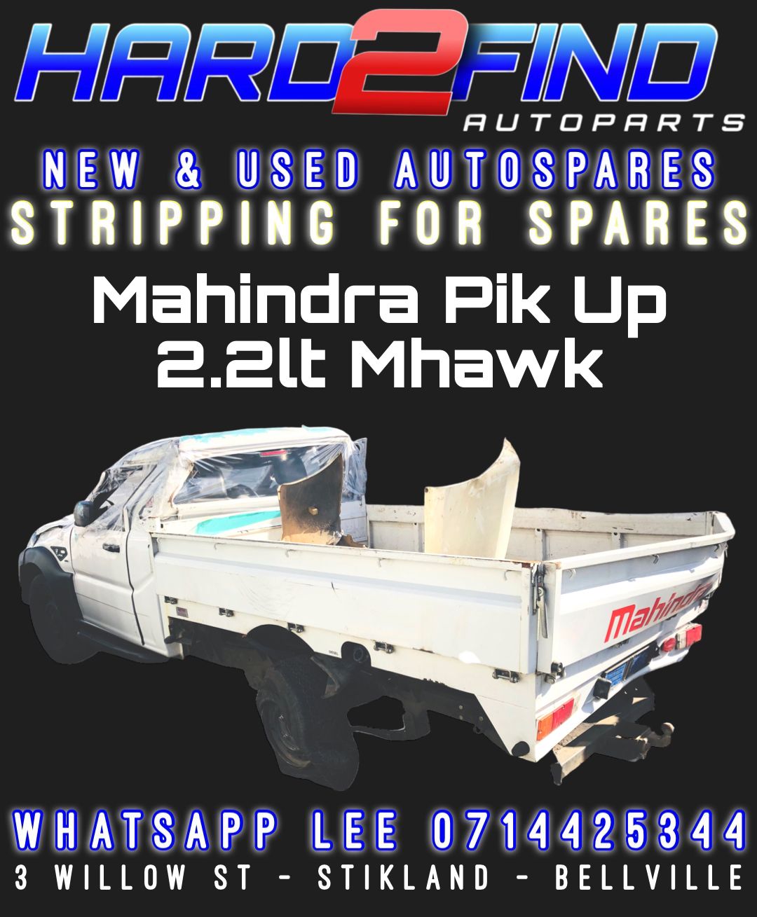 MAHINDRA PIK UP 2.2LT MHAWK BREAKING FOR PARTS (HC226) - Private Seller MAHINDRA PIK UP 2.2LT MHAWK BREAKING FOR PARTS (HC226) - Private Seller