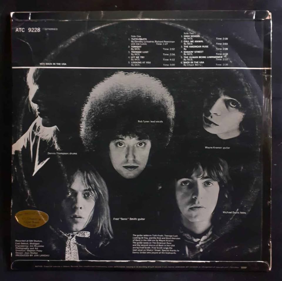 MC5 - Back in The USA LP Record