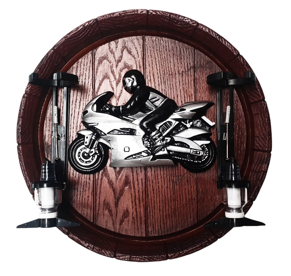 SILVER SuperBike Liquor Dispenser Large Barrel End with 2 Optics Brand New Items SILVER SuperBike Liquor Dispenser Large Barrel End with 2 Optics Brand New Items