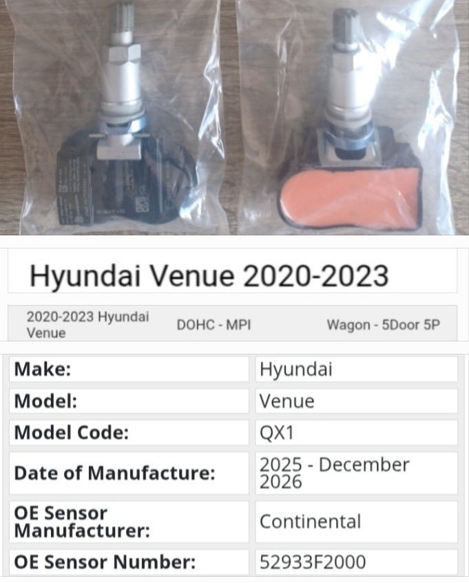 Hyundai Venue TPMS / Tyre Pressure monitor sensors and valves - Private Seller Hyundai Venue TPMS / Tyre Pressure monitor sensors and valves - Private Seller