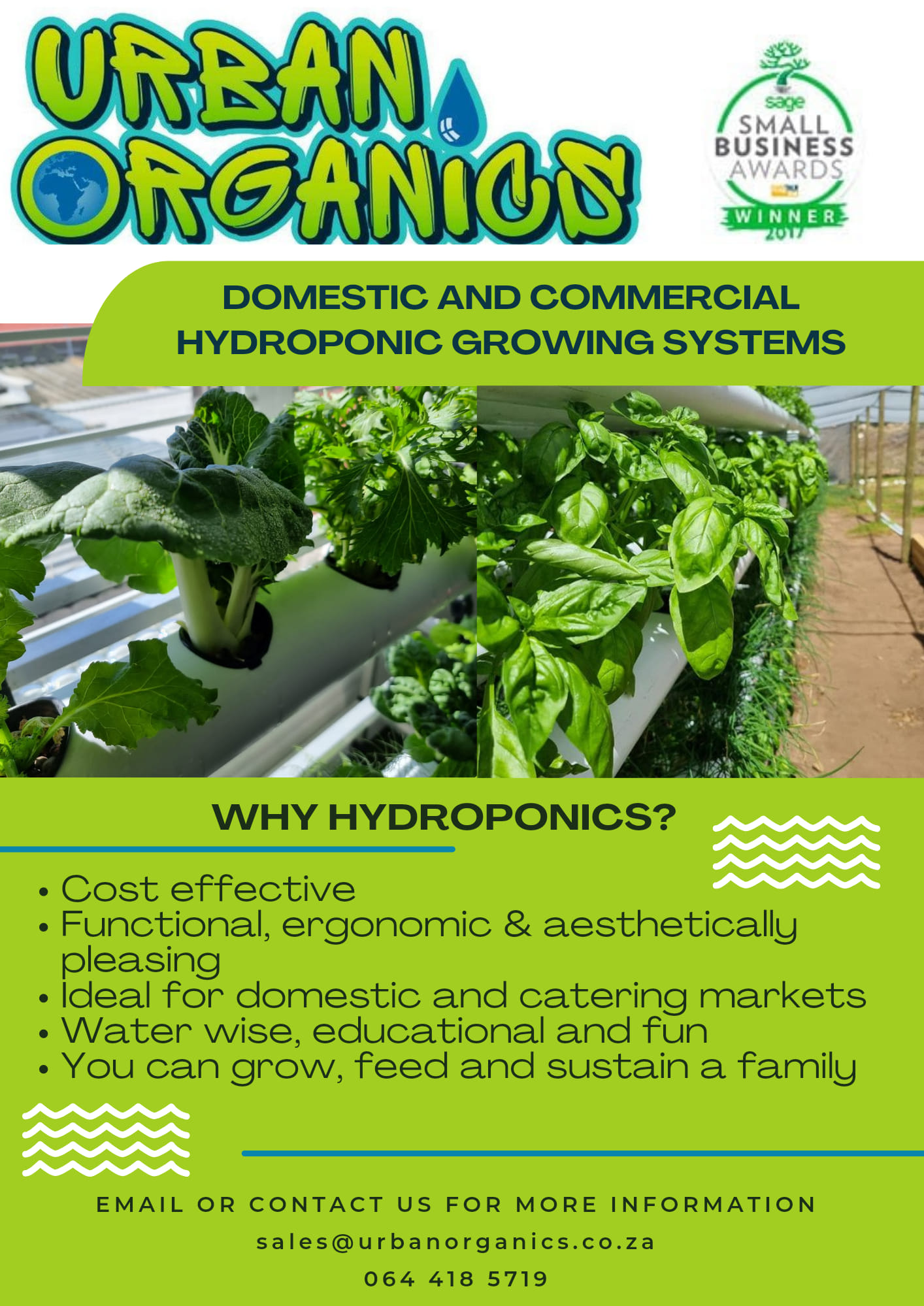 Domestic and commercial hydroponic growing systems