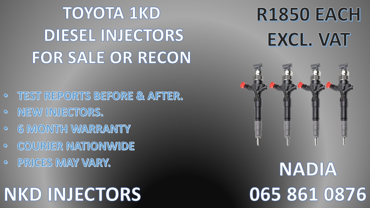 TOYOTA 1KD 3.0 DIESEL INJECTORS FOR SALE WE SELL OR RECON - Private Seller TOYOTA 1KD 3.0 DIESEL INJECTORS FOR SALE WE SELL OR RECON - Private Seller