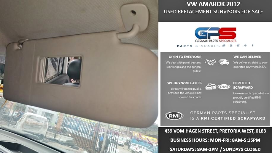 VW AMAROK 2012 USED REPLACEMENT SUNVISORS FOR SALE - Private Seller VW AMAROK 2012 USED REPLACEMENT SUNVISORS FOR SALE - Private Seller