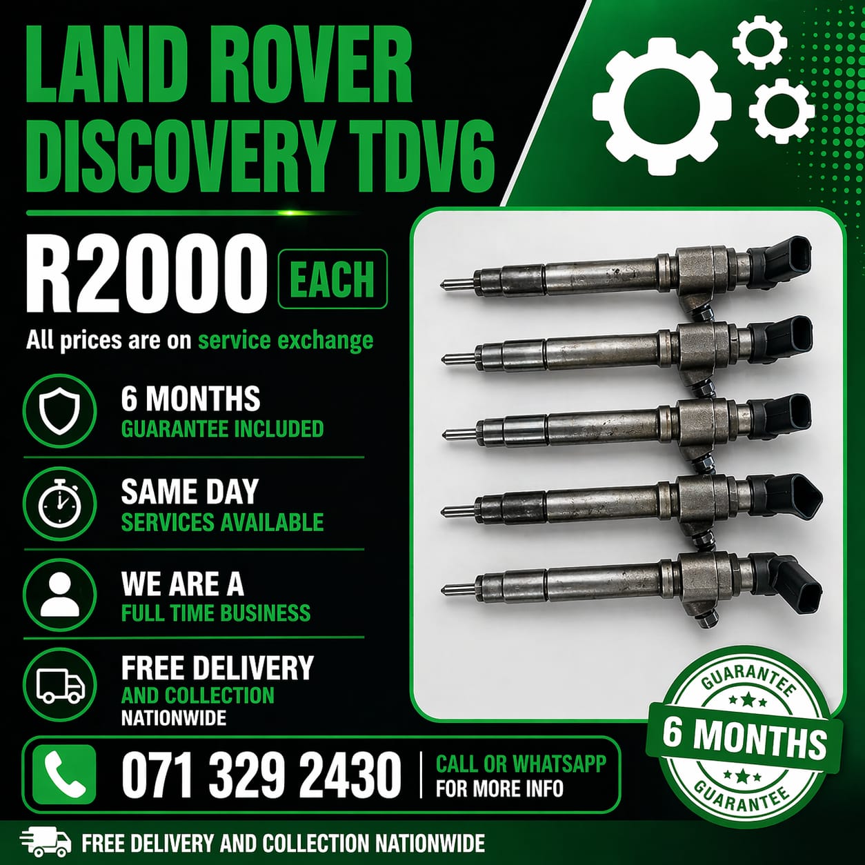 LAND ROVER DISCOVERY TDV6 INJECTORS FOR SALE WITH WARRANTY - Private Seller LAND ROVER DISCOVERY TDV6 INJECTORS FOR SALE WITH WARRANTY - Private Seller