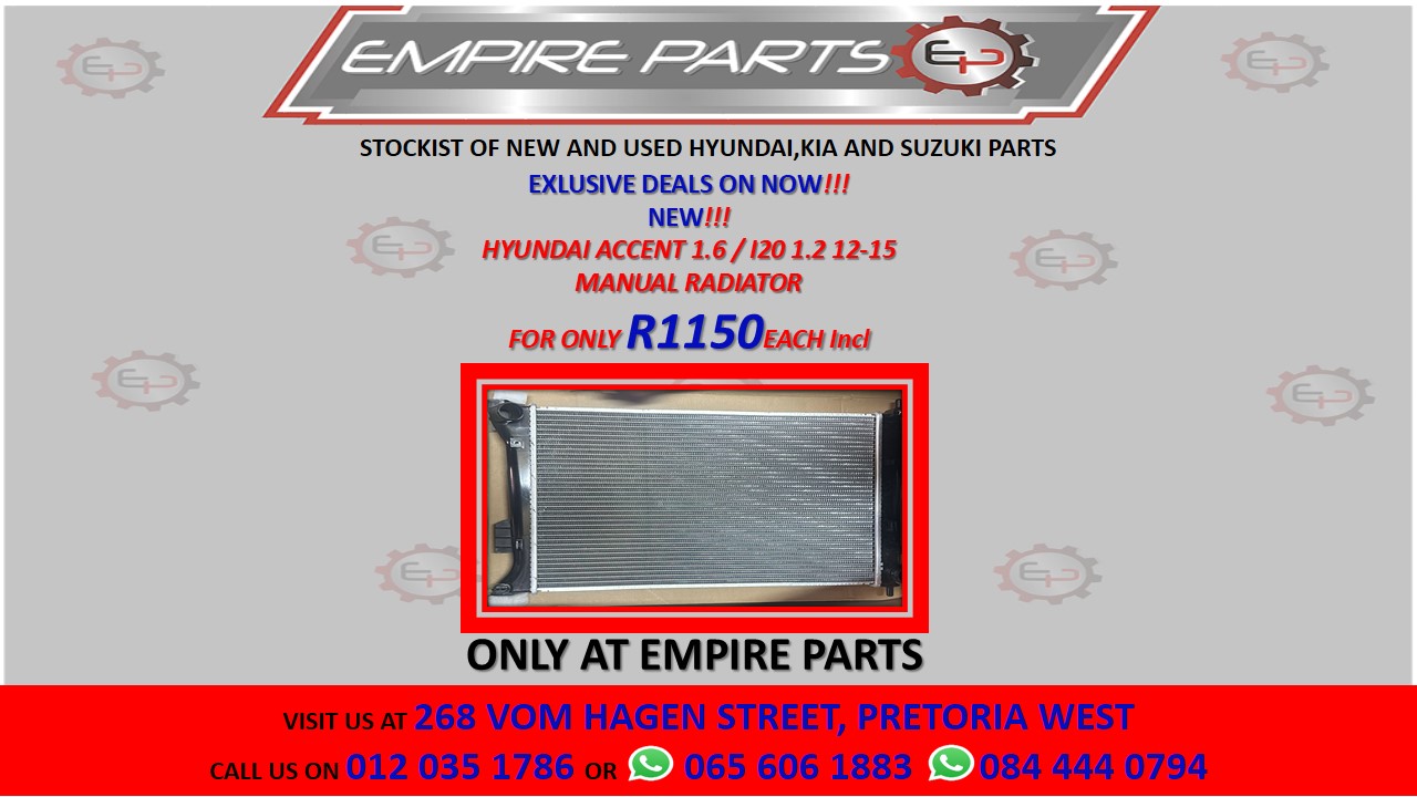 HYUNDAI ACCENT 1.6 / I20 1.2 12-15 MANUAL RADIATOR - Private Seller HYUNDAI ACCENT 1.6 / I20 1.2 12-15 MANUAL RADIATOR - Private Seller
