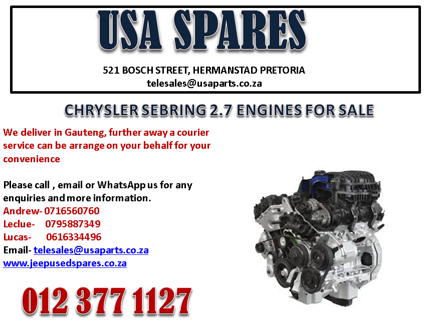 Chrysler Sebring 2 7 Engines For 0616334496 Junk Chrysler Sebring 2 7 Engines For 0616334496