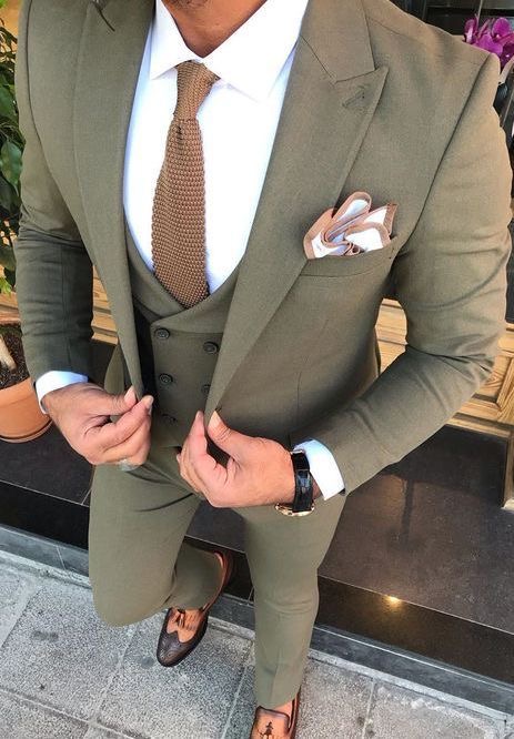 khaki wedding suit