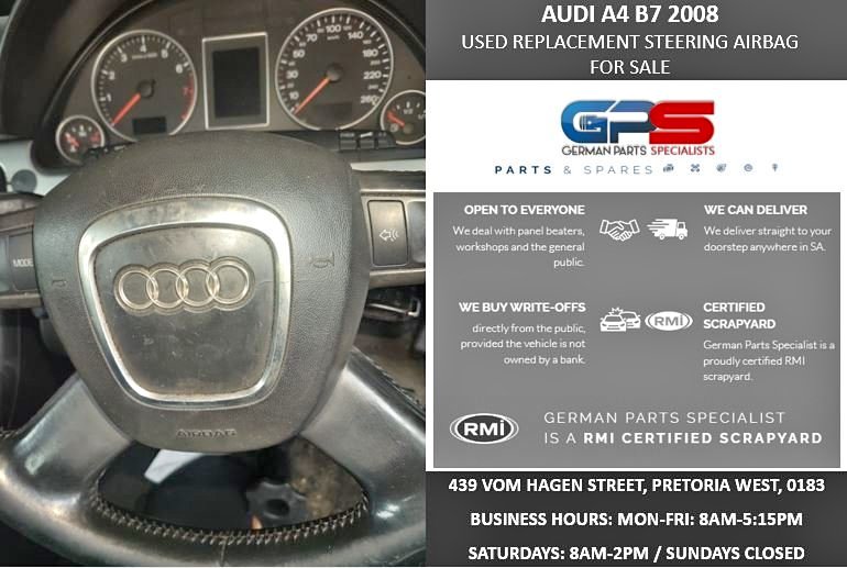 AUDI A4 B7 2008 USED REPLACEMENT STEERING AIRBAG FOR SALE - Private Seller AUDI A4 B7 2008 USED REPLACEMENT STEERING AIRBAG FOR SALE - Private Seller