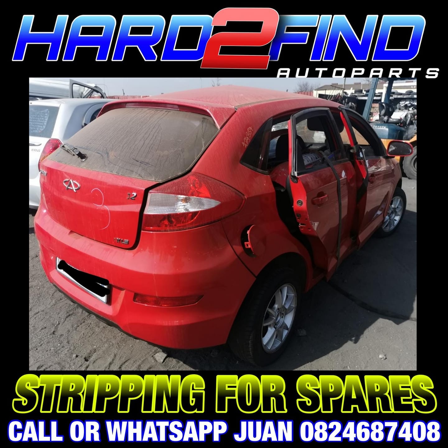 CHERY J2 1.5LT TX 2015 #SQR477F STRIPPING FOR SPARES - Private Seller CHERY J2 1.5LT TX 2015 #SQR477F STRIPPING FOR SPARES - Private Seller