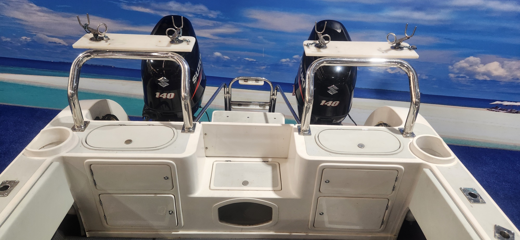 COBRA CAT 630 ON TRAILER 2 X 140 SUZUKI 4 STROKES 2014 MODEL 560 HOURS