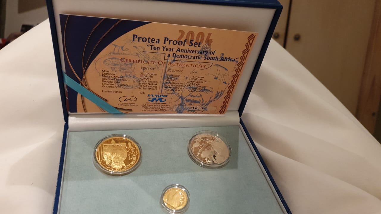 2001 Protea Proof Set "Ten Year Anniversary of a Democratic South Africa"