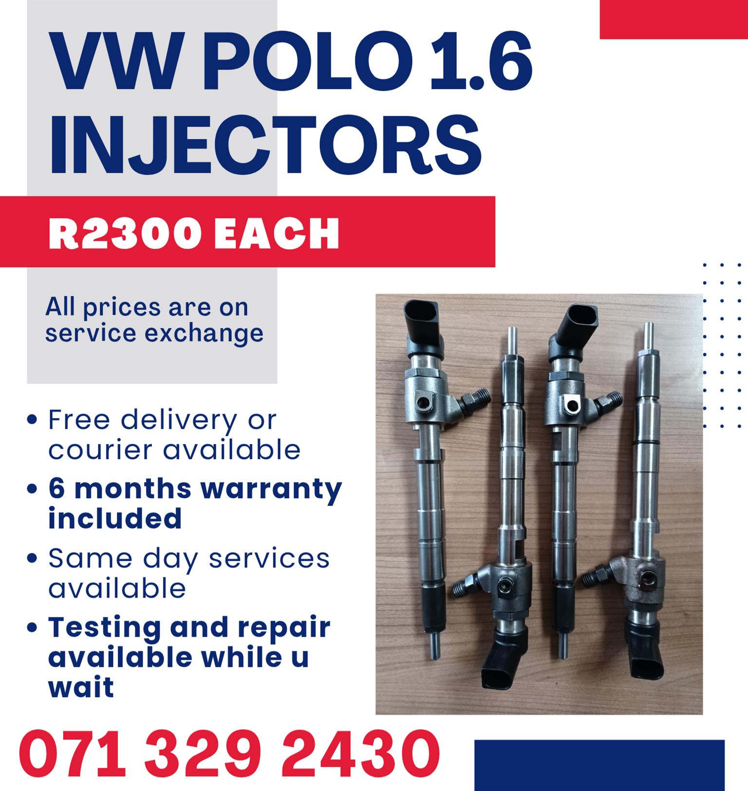 VW POLO 1.6 DIESEL INJECTORS FOR SALE WITH WARRANTY - Private Seller VW POLO 1.6 DIESEL INJECTORS FOR SALE WITH WARRANTY - Private Seller