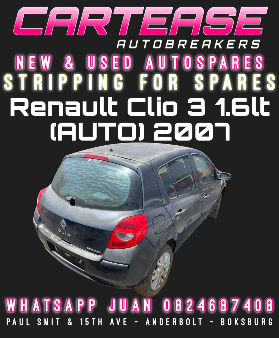 2007 RENAULT CLIO 3 1.6LT (AUTO) STRIPPING FOR SPARES - Private Seller 2007 RENAULT CLIO 3 1.6LT (AUTO) STRIPPING FOR SPARES - Private Seller