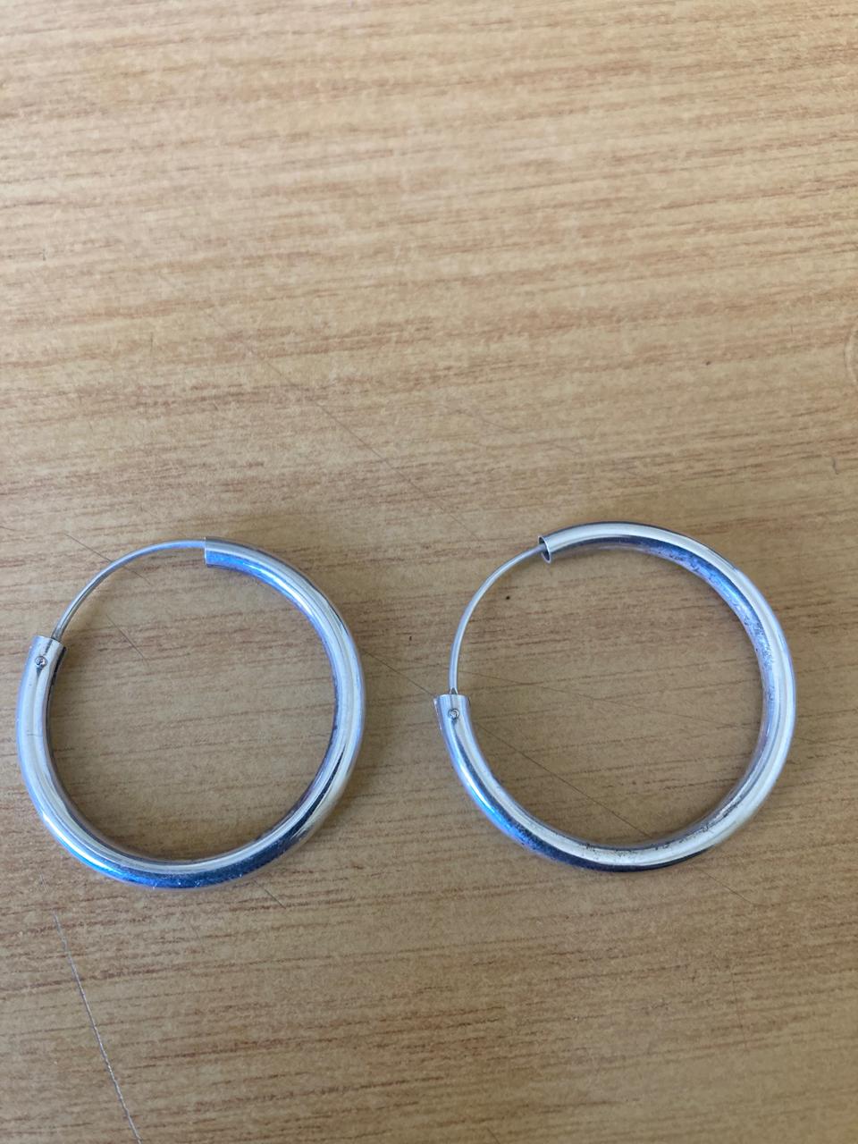 Hoop earrings Silver med sized hoop earrings Hoop earrings Silver med sized hoop earrings