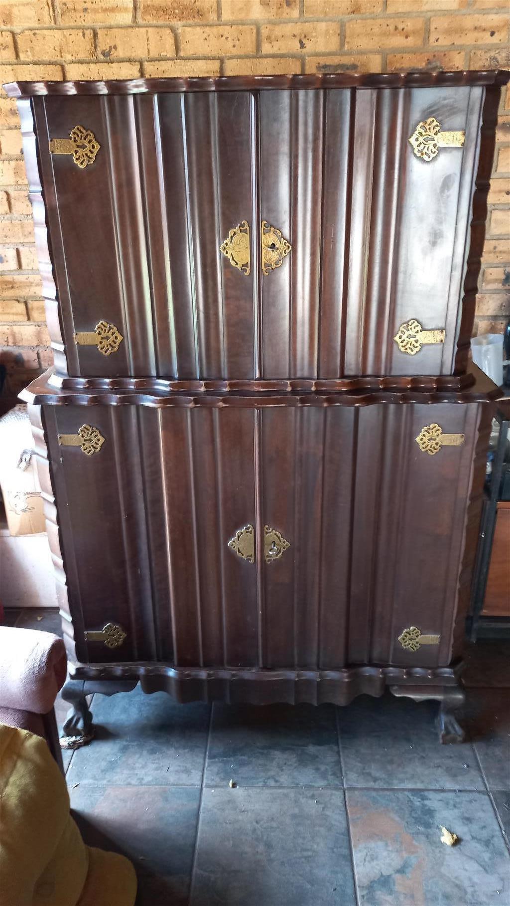 Imbuia ball and claw liquor cabinet Imbuia ball and claw liquor cabinet
