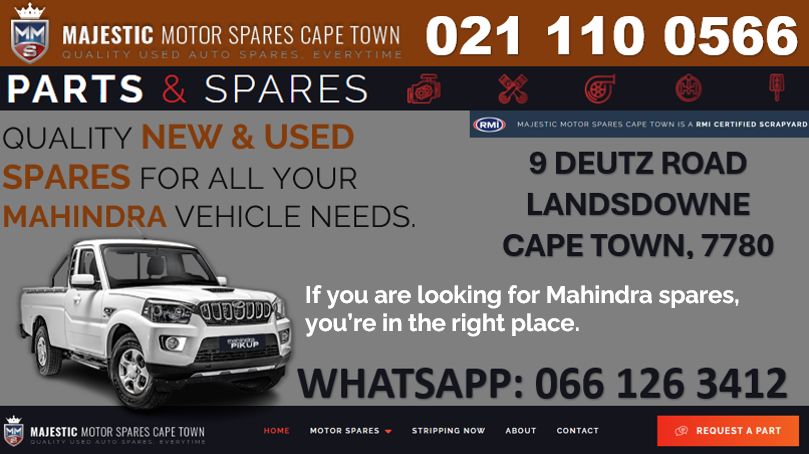 MAHINDRA NEW AND USED REPLACEMENT SPARE PARTS AVAILABLE - Private Seller MAHINDRA NEW AND USED REPLACEMENT SPARE PARTS AVAILABLE - Private Seller