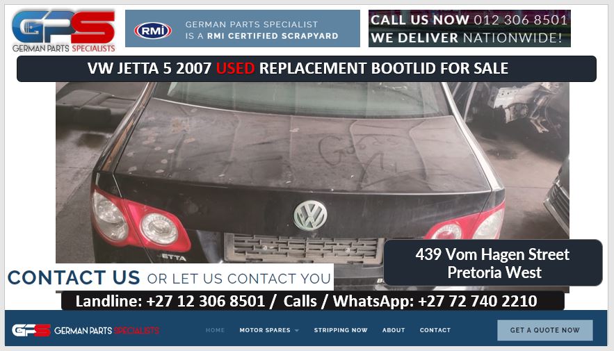 VW Jetta 5 2007 USED replacement bootlid for sale - Private Seller VW Jetta 5 2007 USED replacement bootlid for sale - Private Seller