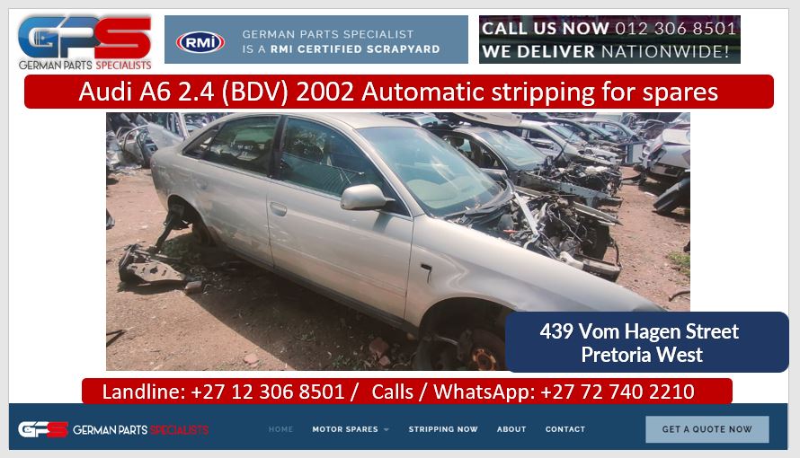 Audi A6 2002 2.4 (BDV) Automatic stripping for used spares and used parts - Private Seller Audi A6 2002 2.4 (BDV) Automatic stripping for used spares and used parts - Private Seller