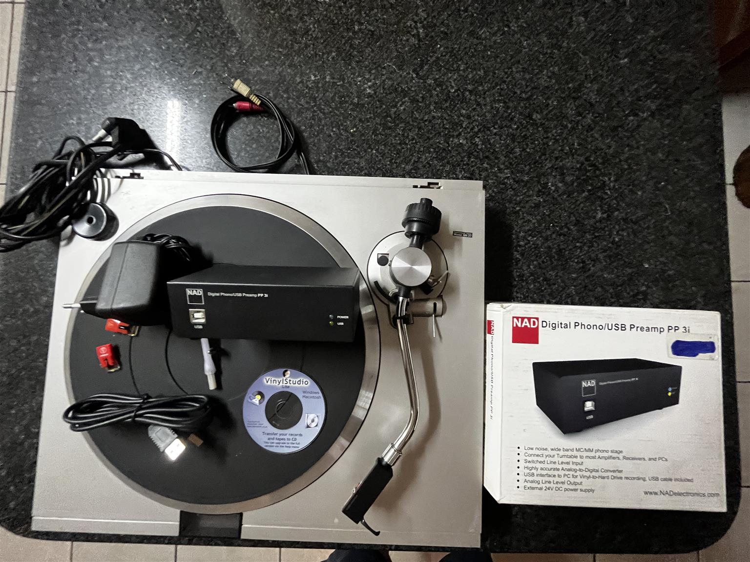Sansui Record Players Two Units with NAD Pre amp LP to CD Converter.