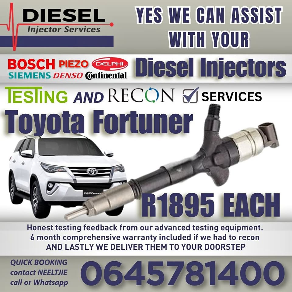 Toyota Fortuner diesel injectors for sale - Private Seller Toyota Fortuner diesel injectors for sale - Private Seller