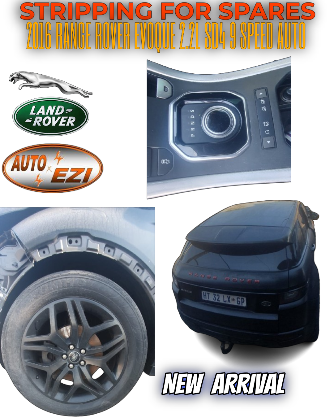 RANGE ROVER EVOQUE 2016 MODEL 2.2L SD4 STRIPPING FOR SPARES - Private Seller