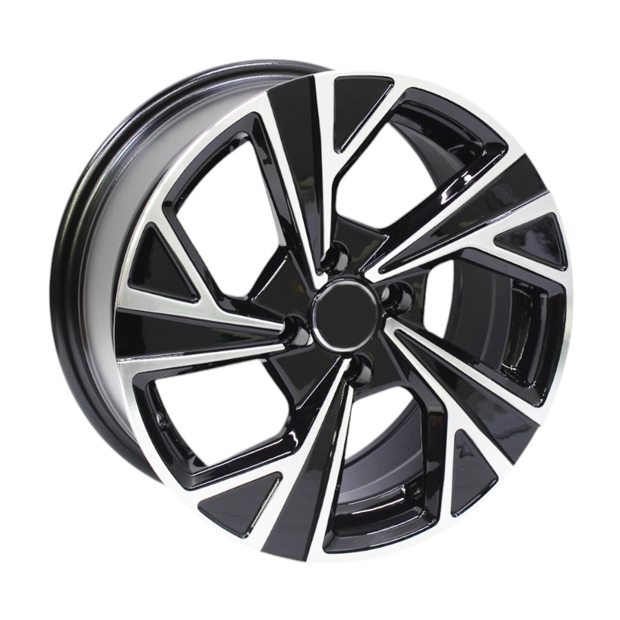 15″ GR152007 4/100 Black Machine Face Alloy Wheels