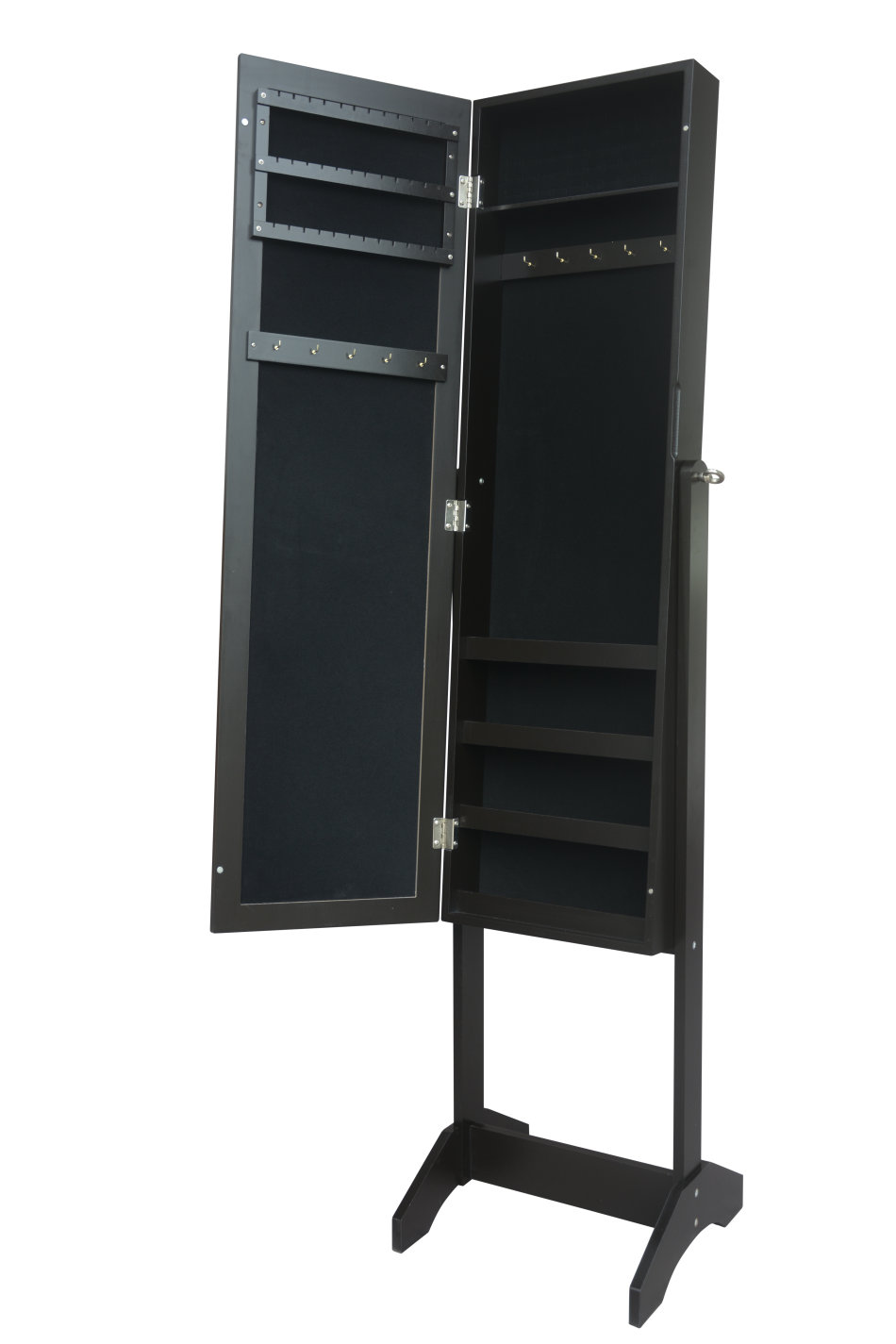 Jewellery Storage Cabinet With Full Length Mirror Black