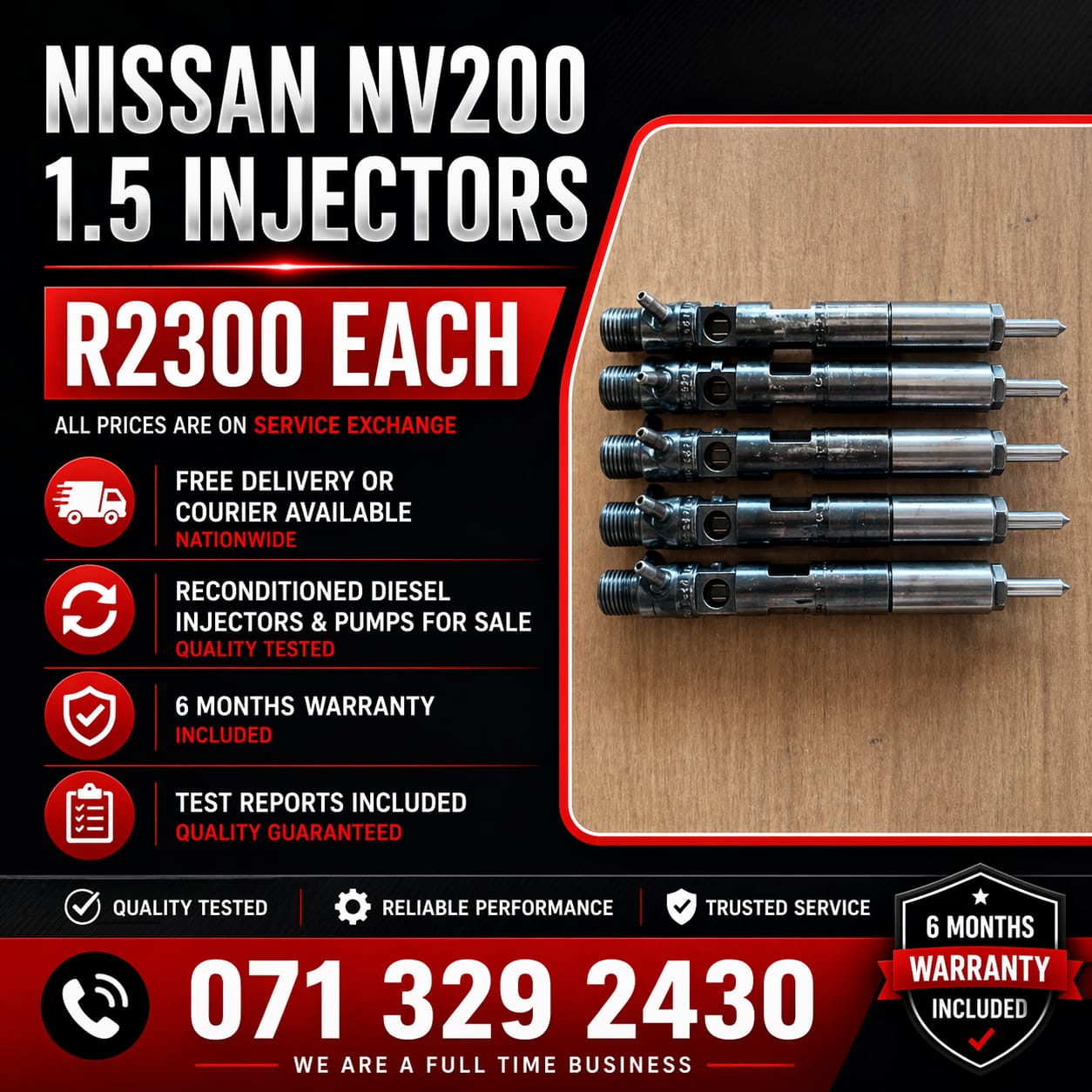 NISSAN NV200 1.5 INJECTORS FOR SALE WITH WARRANTY - Private Seller NISSAN NV200 1.5 INJECTORS FOR SALE WITH WARRANTY - Private Seller