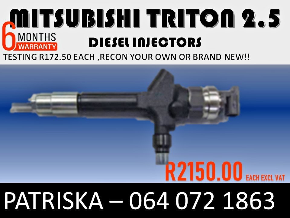MITSUBISHI TRITON 2.5 INJECTORS,RECON YOUR OWN OR BRAND NEW FOR SALE MITSUBISHI TRITON 2.5 INJECTORS,RECON YOUR OWN OR BRAND NEW FOR SALE