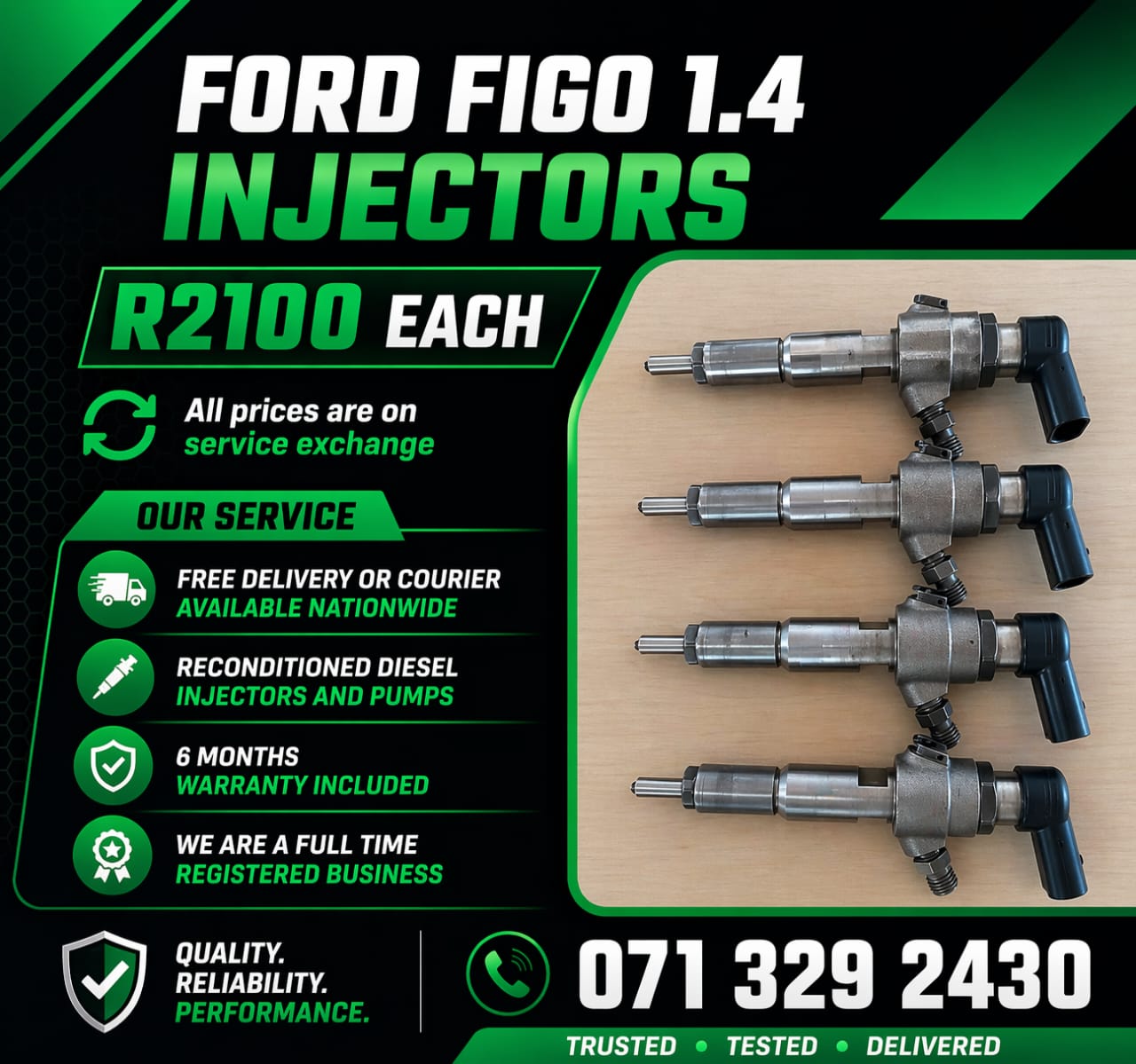 FORD FIGO 1.4 INJECTORS FOR SALE WITH WARRANTY - Private Seller FORD FIGO 1.4 INJECTORS FOR SALE WITH WARRANTY - Private Seller