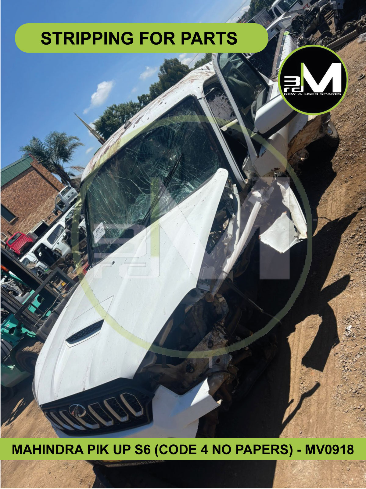 2022 MAHINDRA PIK UP S6 (STRIPPING FOR PARTS) - MV0918 - Private Seller 2022 MAHINDRA PIK UP S6 (STRIPPING FOR PARTS) - MV0918 - Private Seller