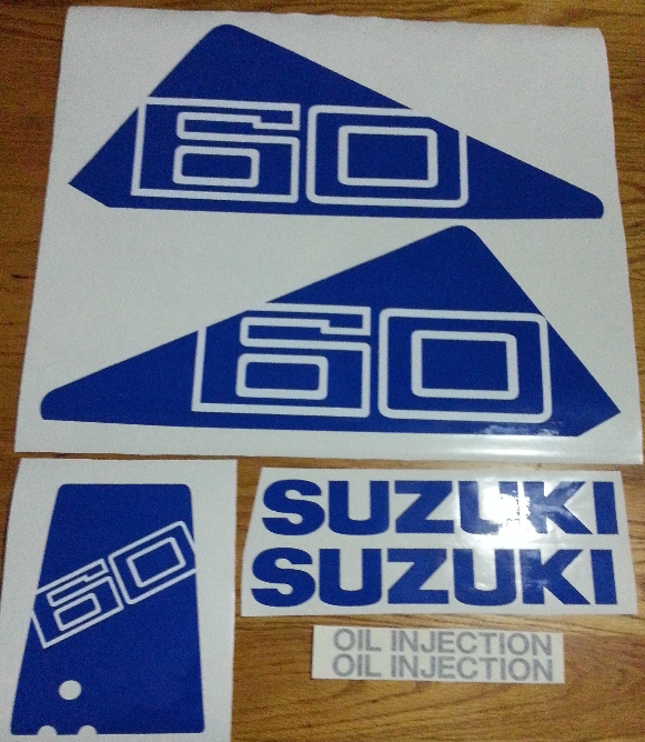 Suzuki DT 60 outboard motor cowl decals stickers vinyl graphics kits