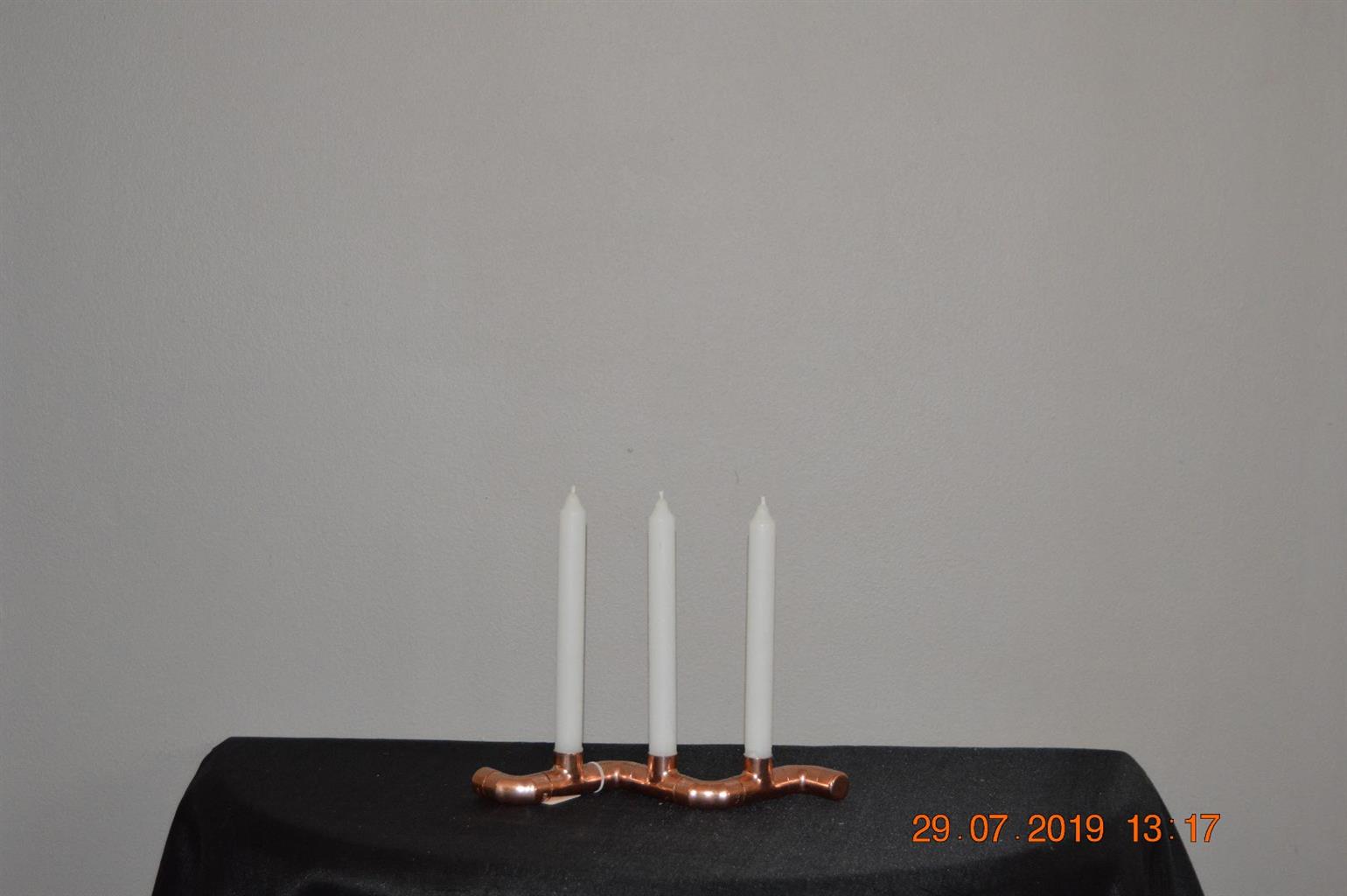 Homemade Copper Lamps and candle holders