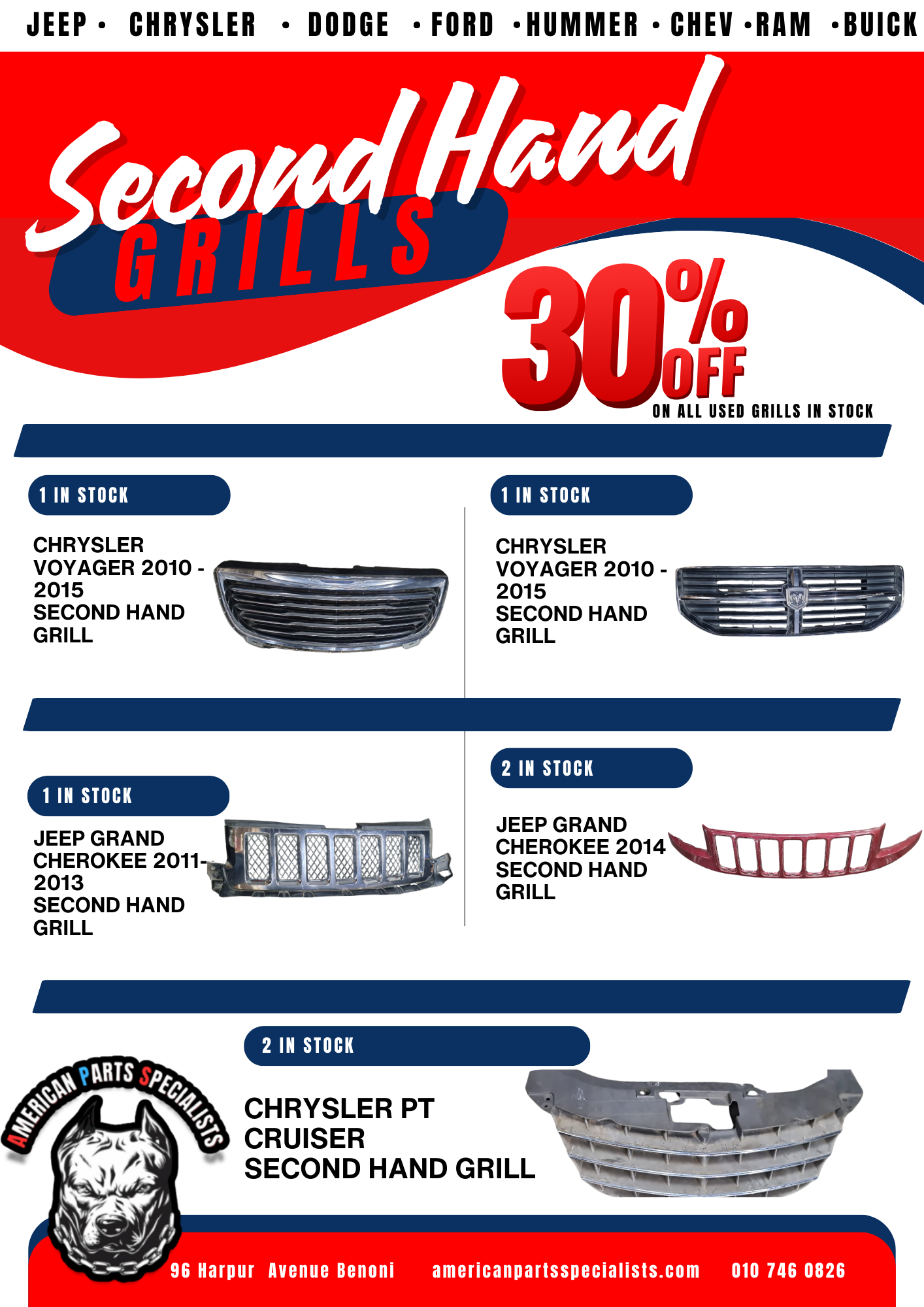 Used Jeep Grills  For Sale - Private Seller