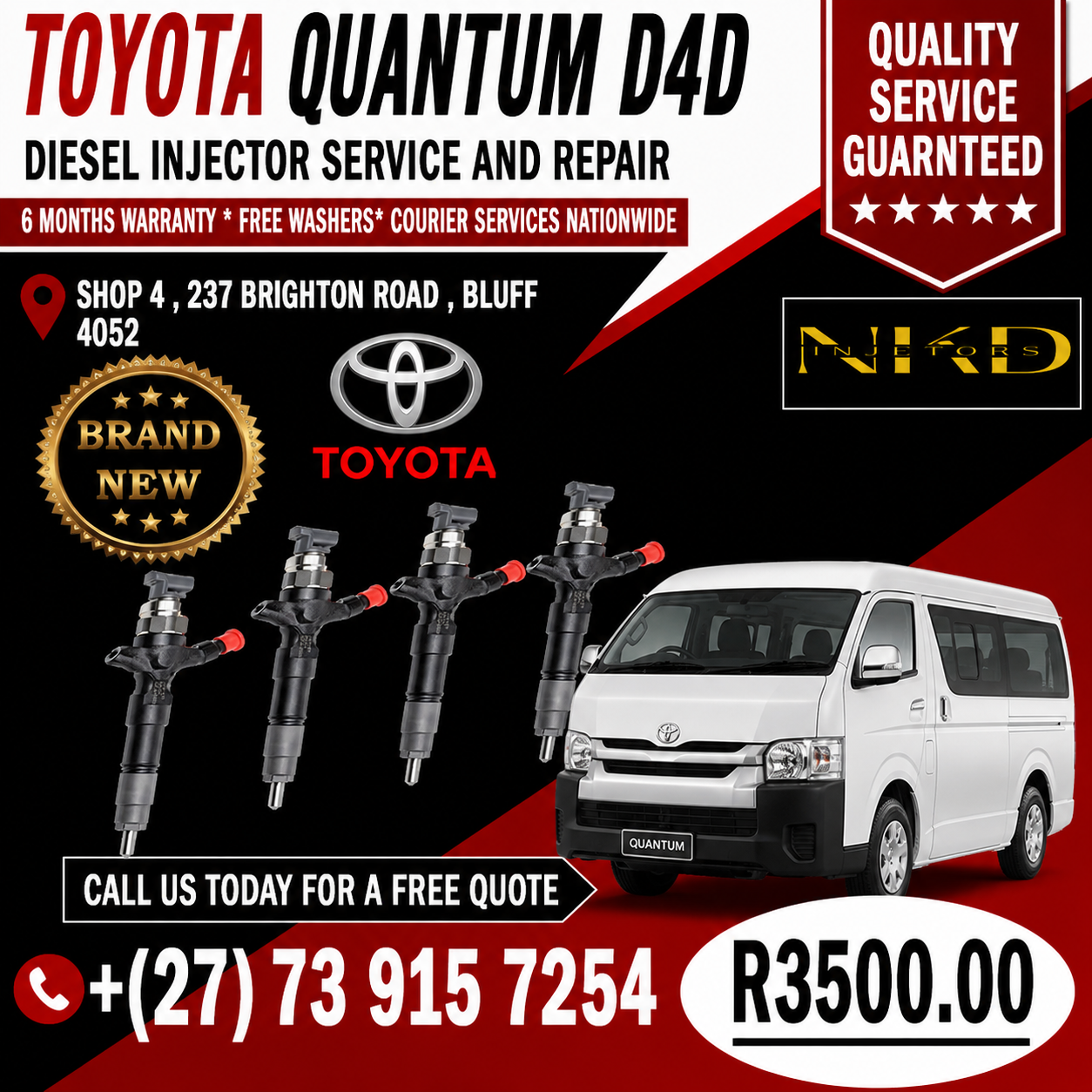 ULTIMATE DIESEL INJECTORS DENSO QUANTUM D4D 2KD NEW - Private Seller ULTIMATE DIESEL INJECTORS DENSO QUANTUM D4D 2KD NEW - Private Seller