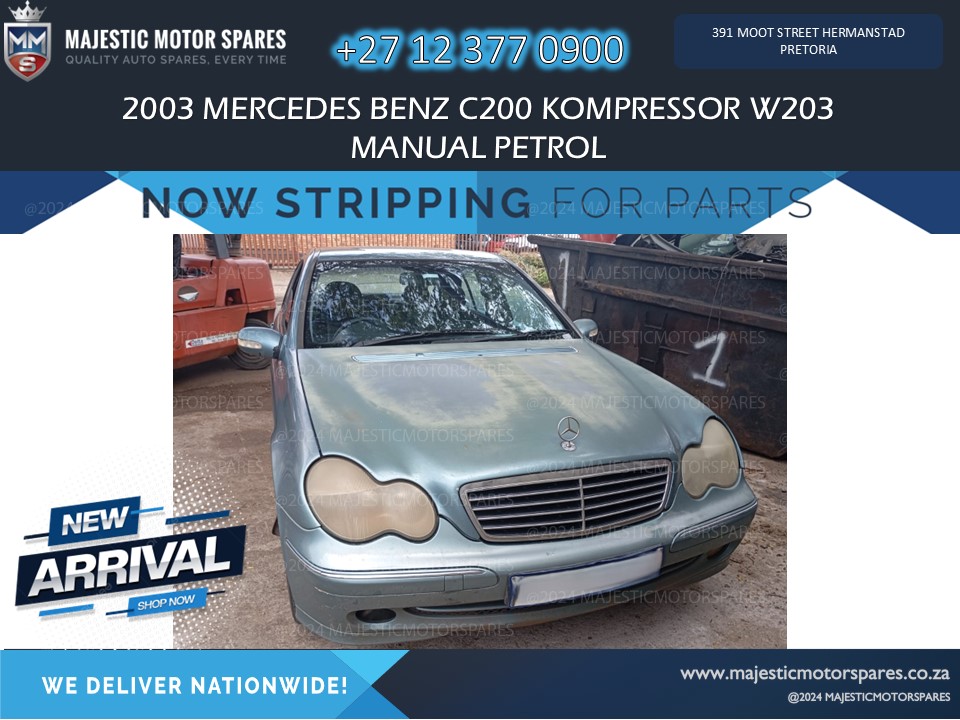 2003 Mercedes Benz C200 Kompressor W203 manual petrol stripping for spares 2003 Mercedes Benz C200 Kompressor W203 manual petrol stripping for spares