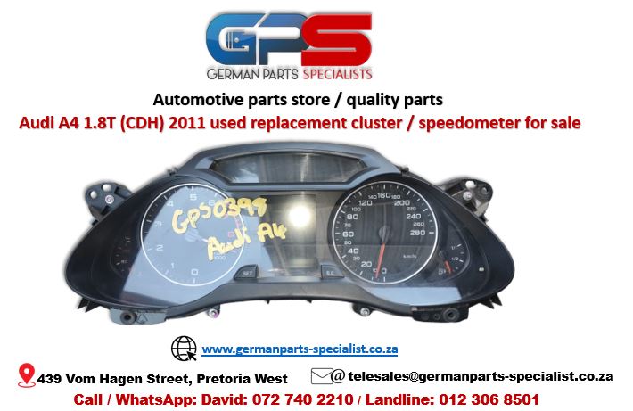 Audi A4 1.8T (CDH) 2011 used replacement cluster / speedometer for sale - Private Seller Audi A4 1.8T (CDH) 2011 used replacement cluster / speedometer for sale - Private Seller