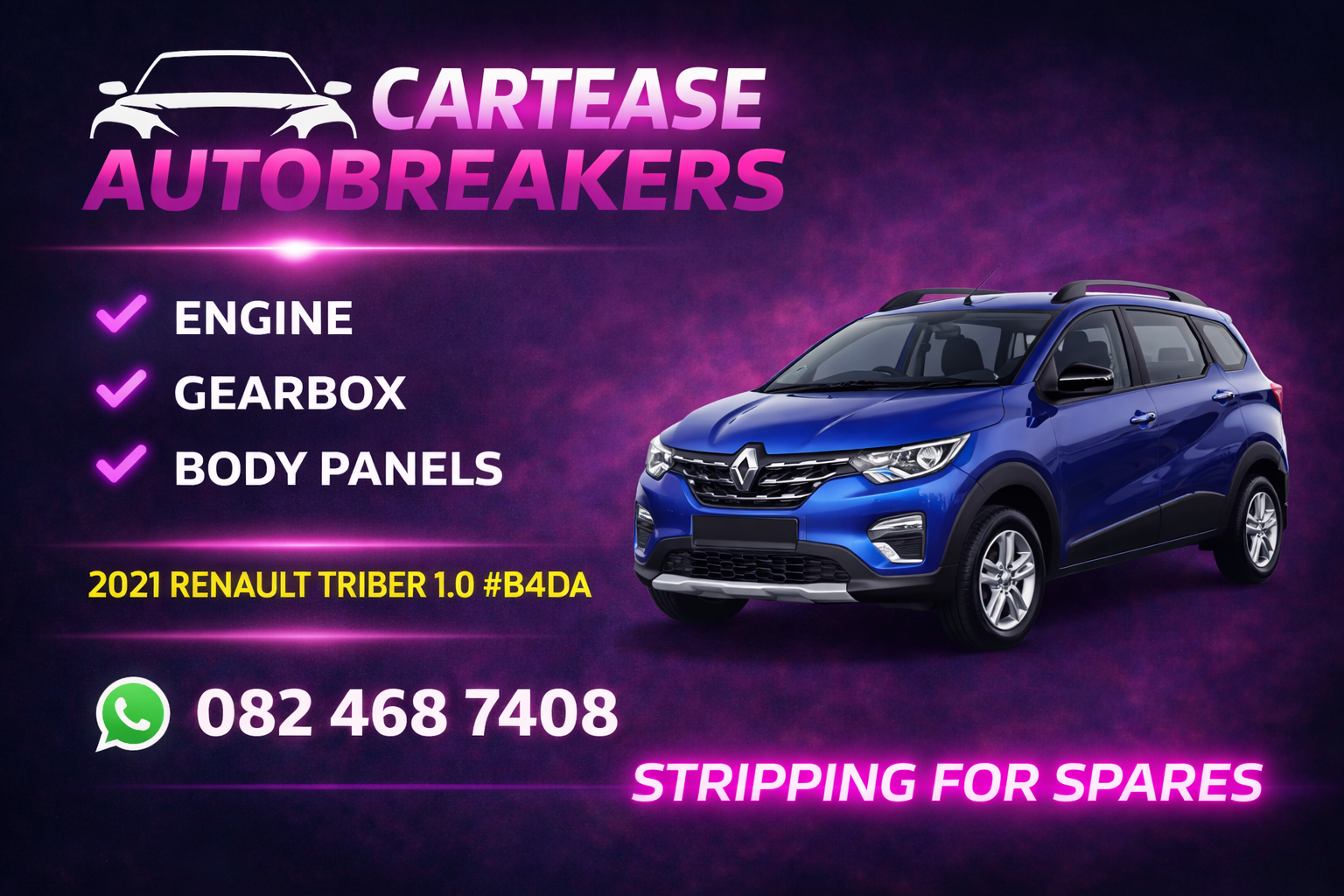 2021 RENAULT TRIBER 1.0 #B4DA STRIPPING FOR SPARES - Private Seller 2021 RENAULT TRIBER 1.0 #B4DA STRIPPING FOR SPARES - Private Seller
