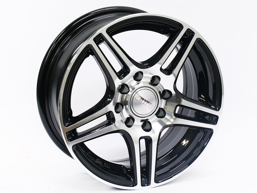 13″ A-Line Oslo 4/100 Black Machined Face Alloy Wheels
