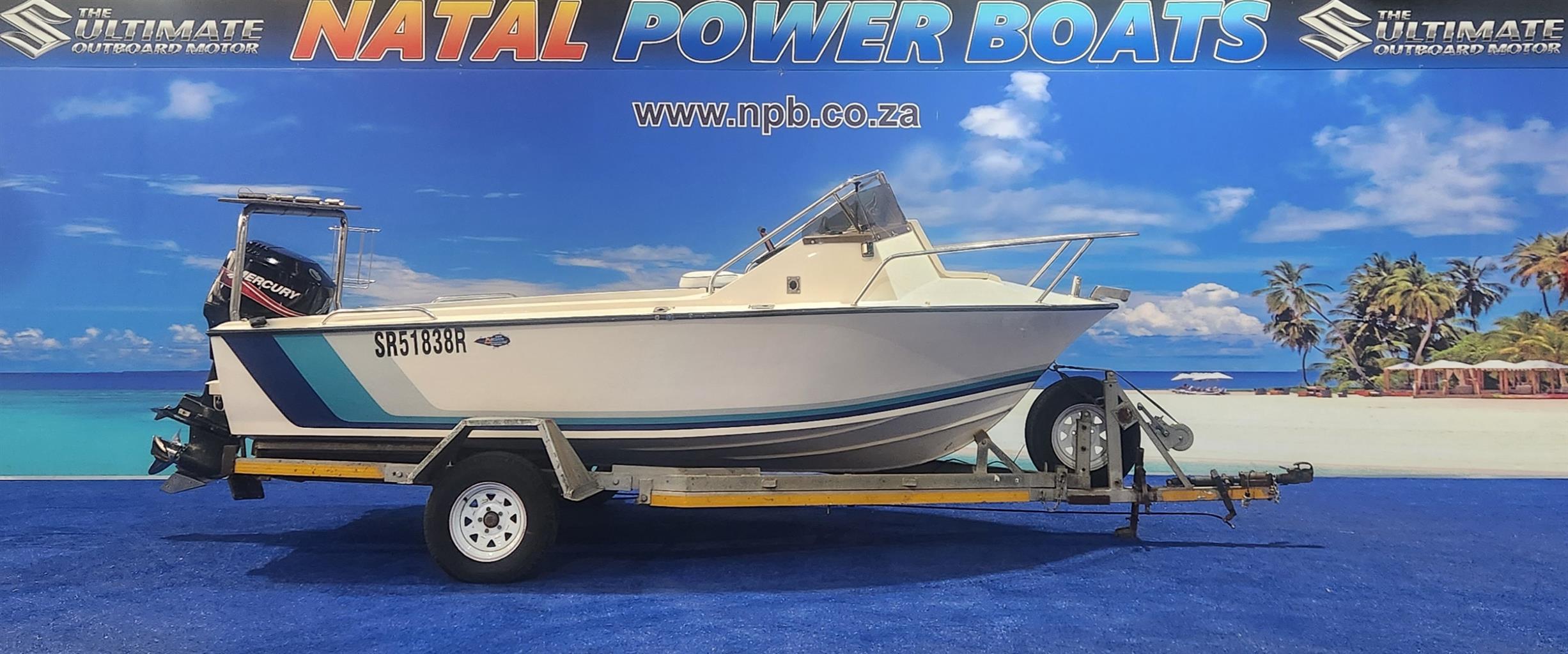 DORADO 16.6 ON TRAILER 90 HP MERCURY TRIM