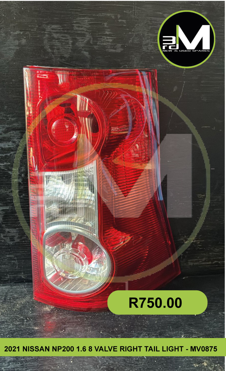 2021 NISSAN NP200 1.6 8 VALVE RIGHT TAIL LIGHT - MV0875 - Private Seller 2021 NISSAN NP200 1.6 8 VALVE RIGHT TAIL LIGHT - MV0875 - Private Seller
