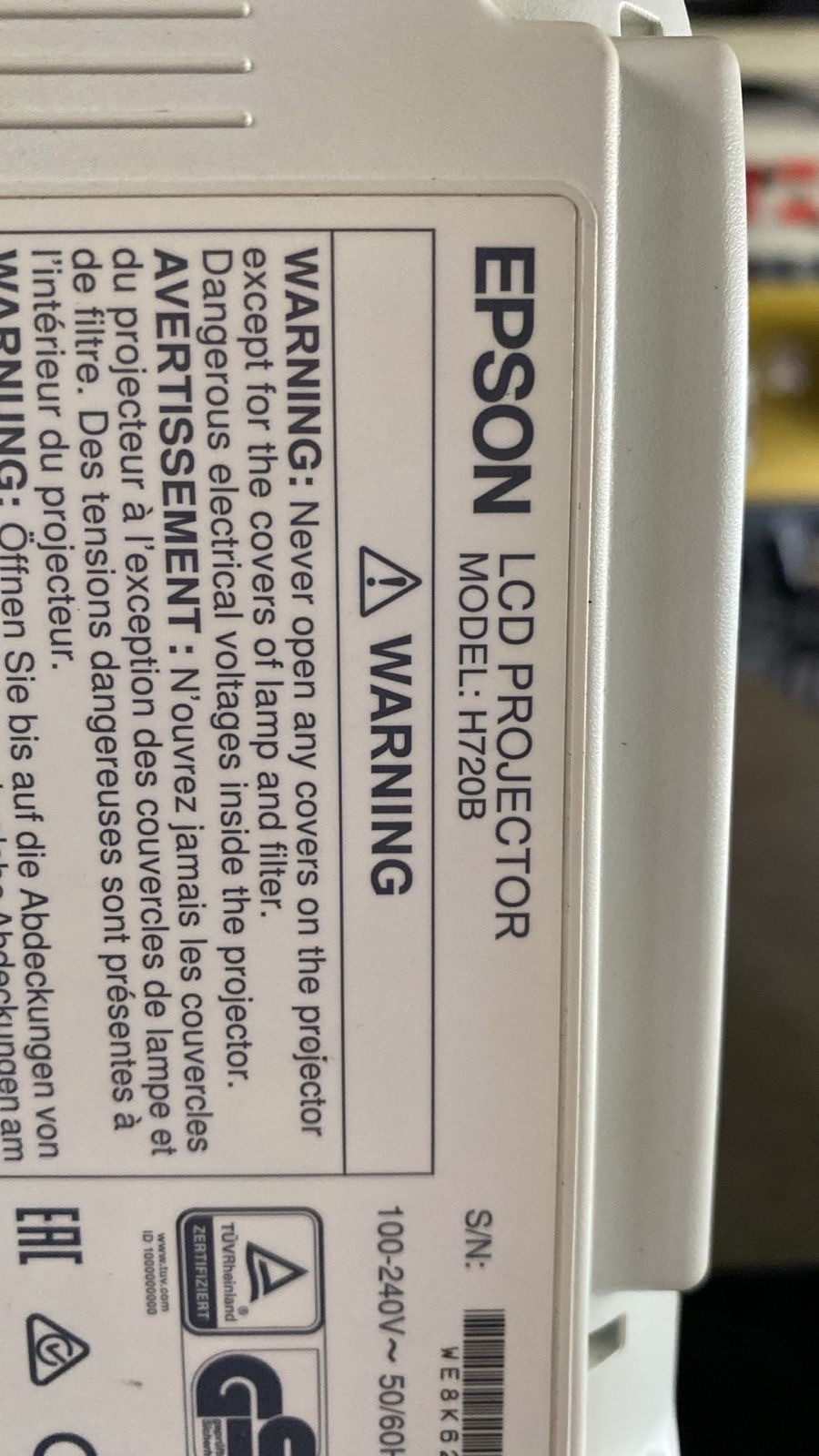 Epson projector H720 B