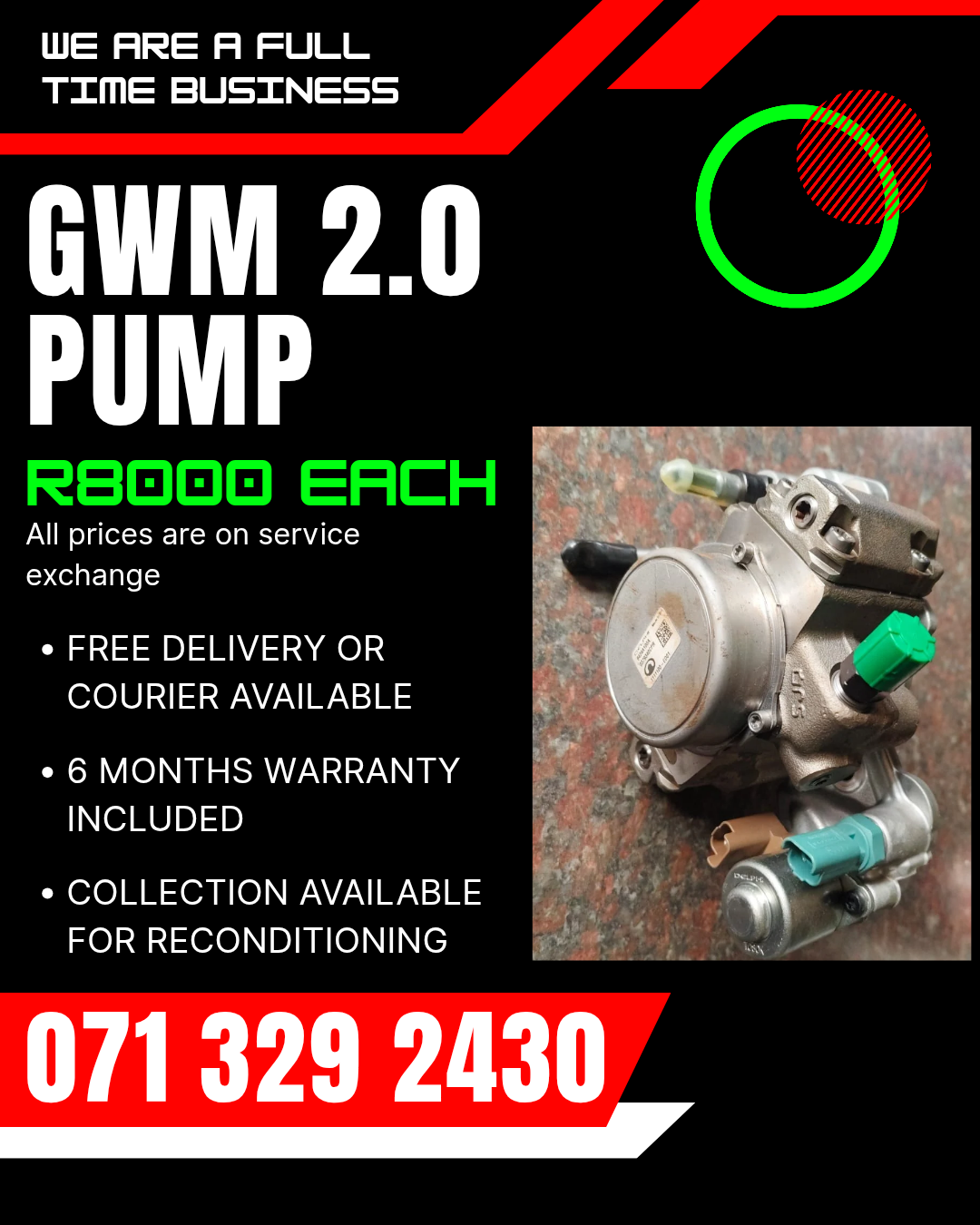 GWM 2.0 PUMP FOR SALE WITH WARRANTY ON - Private Seller GWM 2.0 PUMP FOR SALE WITH WARRANTY ON - Private Seller