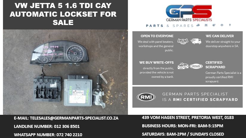 VW JETTA 5 1.6 TDI CAY USED AUTOMATIC LOCKSET FOR SALE - Private Seller