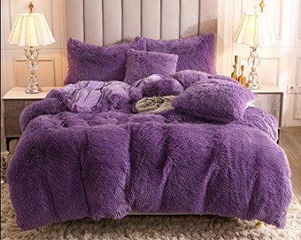 3 Piece Faux Fur Comforter Sets - Double and Queen