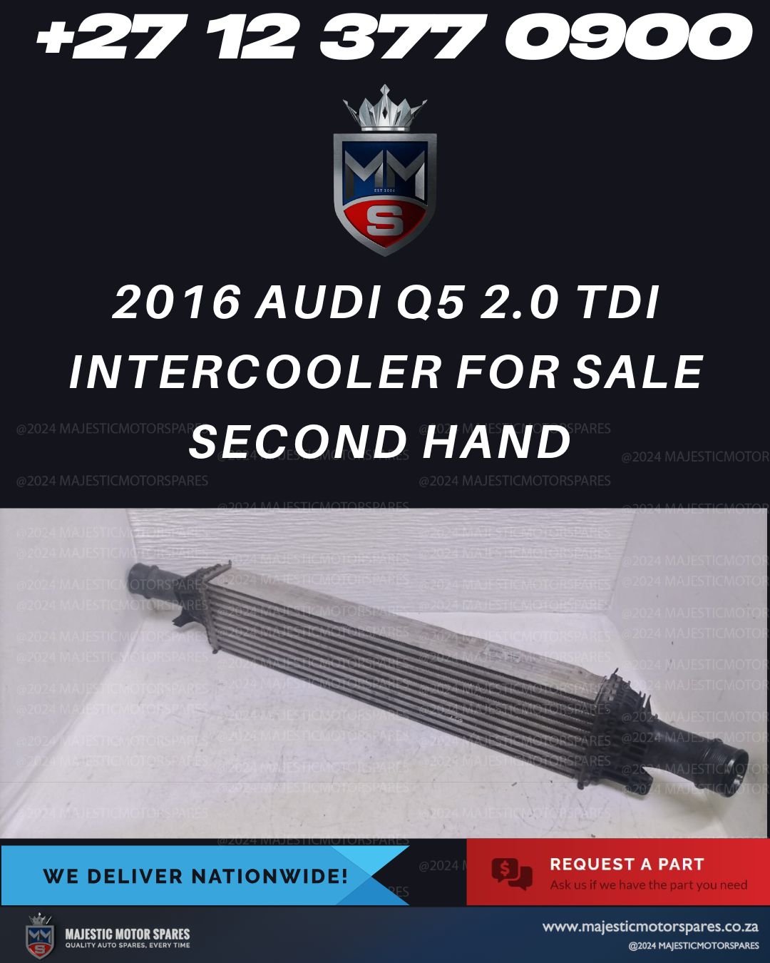 Audi 2.0 TDI Q5 2016 Intercooler – Second-Hand for sale - Private Seller Audi 2.0 TDI Q5 2016 Intercooler – Second-Hand for sale - Private Seller