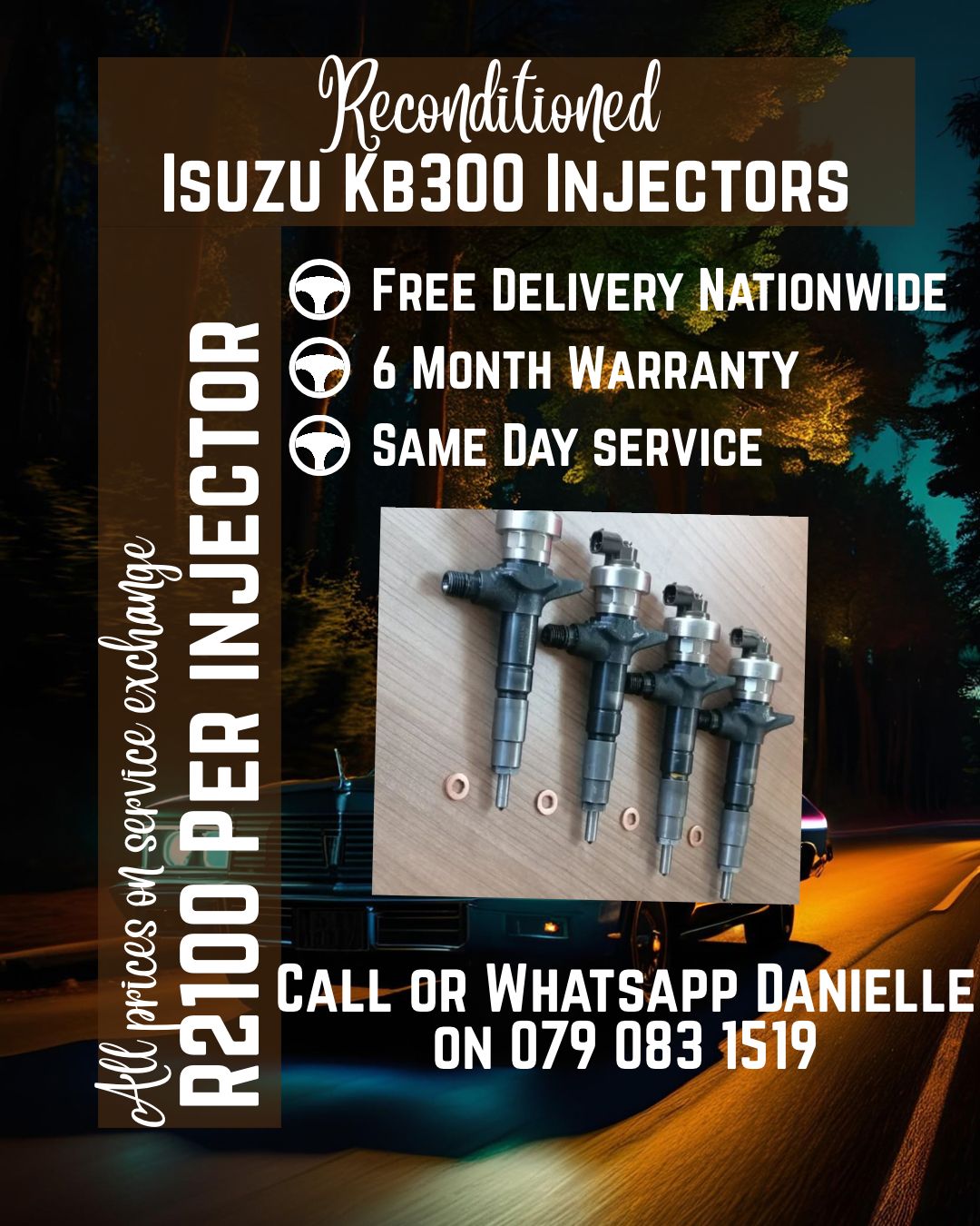 ISUZU KB300 INJECTORS FOR SALE WITH WARRANTY INCLUDED - Private Seller ISUZU KB300 INJECTORS FOR SALE WITH WARRANTY INCLUDED - Private Seller