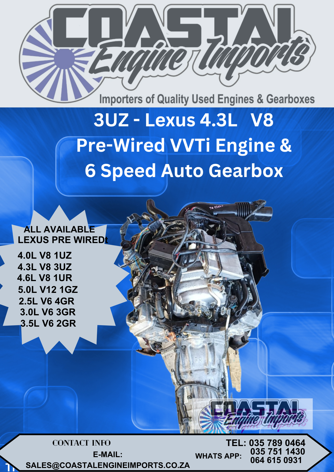 PRE WIRED LEXUS V8 4.3 LS 430 3UZ - Private Seller